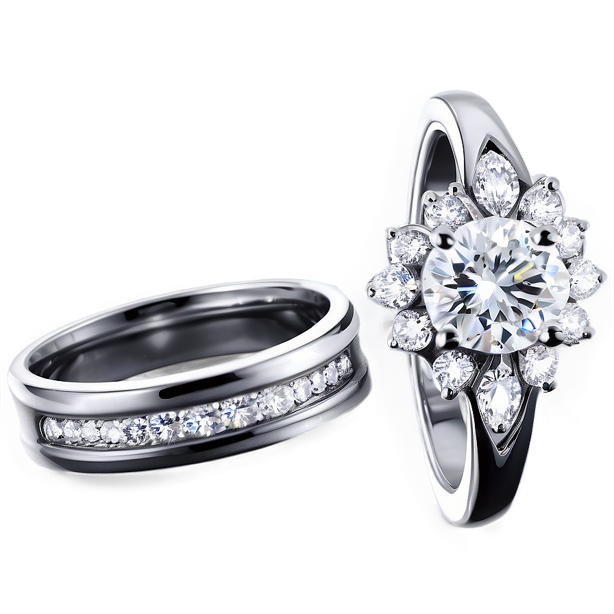 Bridal Set Rings Png Khs60 PNG