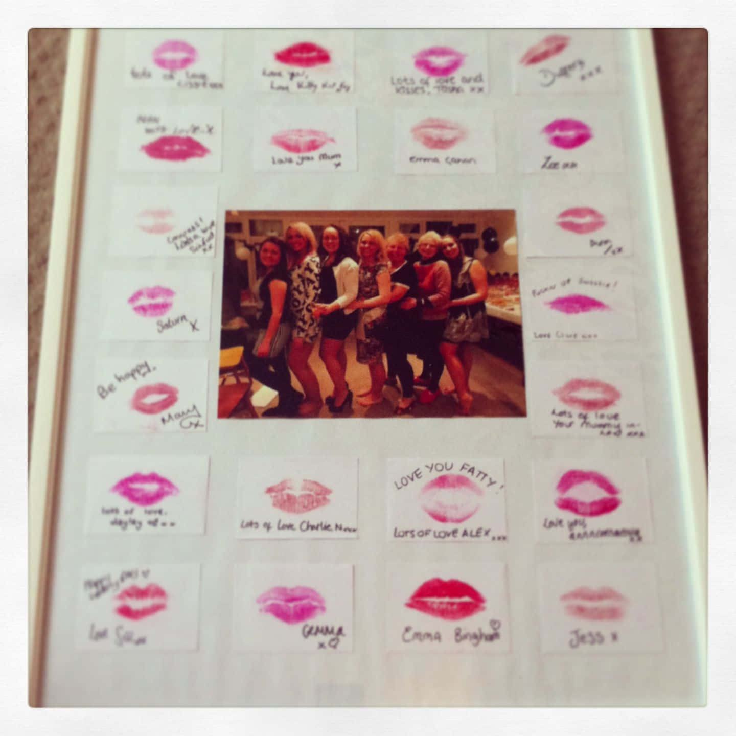 Framed Photo With Lipsticks Bridal Shower Picture
