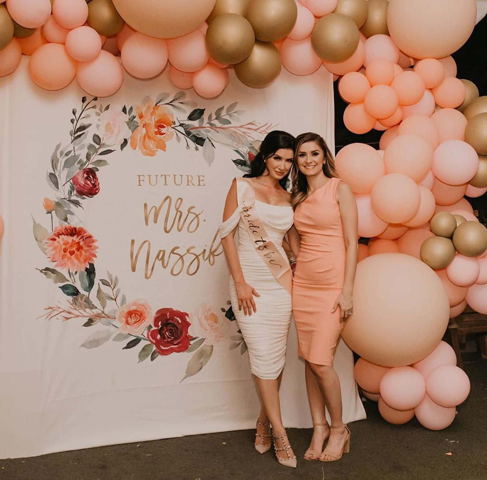 Bride And Bridesmaid Bridal Shower Balloons Arch Picture