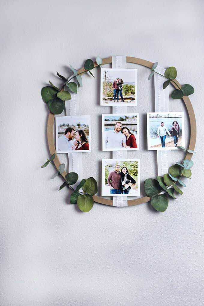 Hoop With Leaves And Photos Bridal Shower Picture