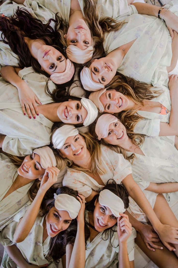 Bridesmaids Lying Together Bridal Shower Picture