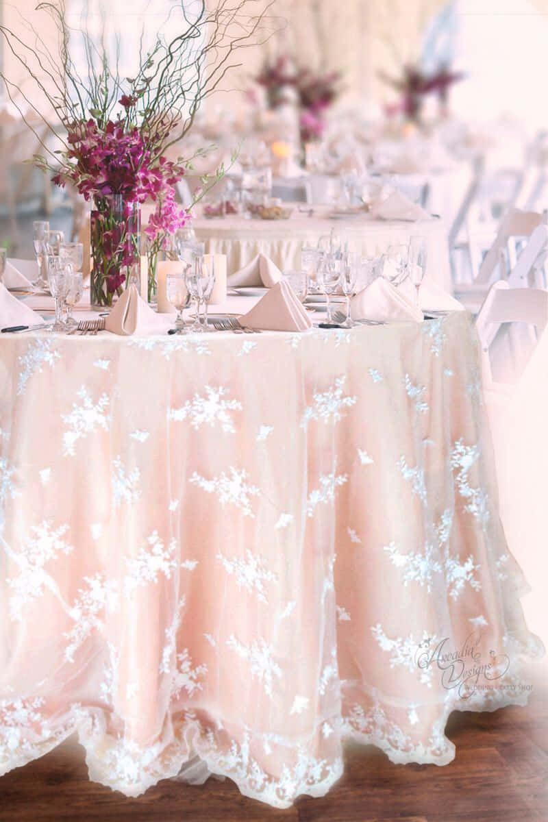 Bridal Shower Pink Lace Table Cloth Picture
