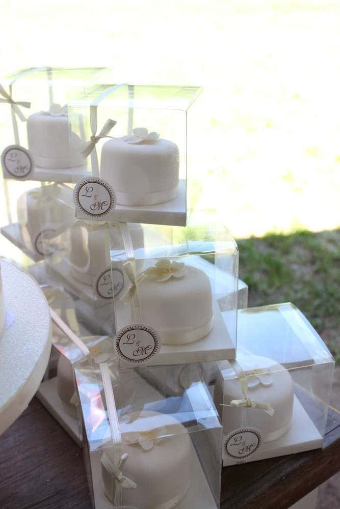 White Cake In Clear Box Bridal Shower Picture