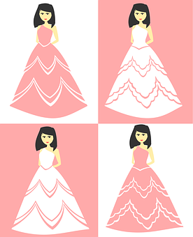 Bride Illustrations Variety Dresses PNG