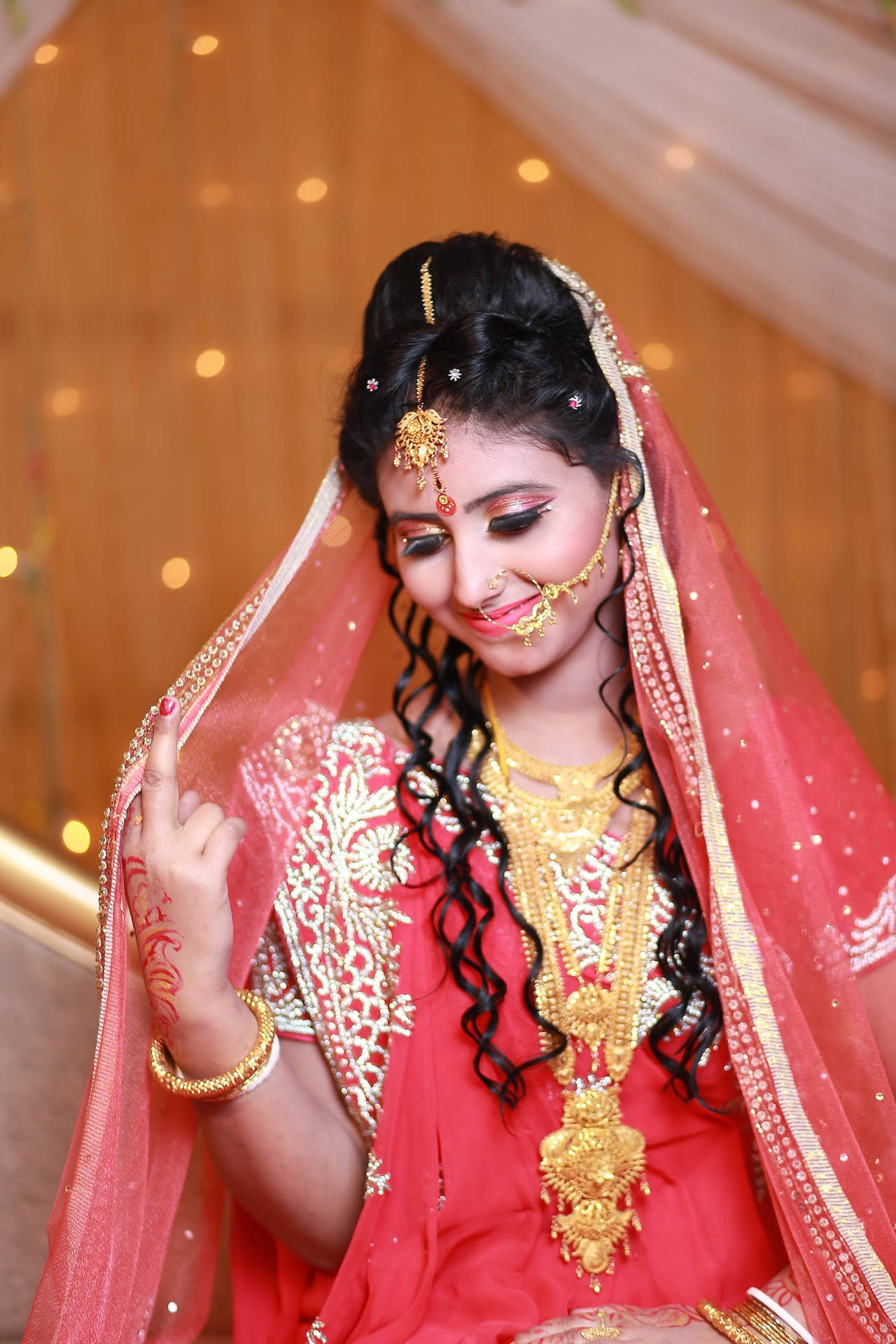 Bride Pink Sari Indian Wedding
