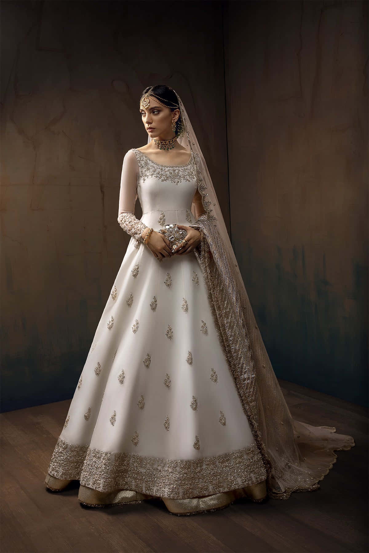 A Bride's Delight - Shining in a Beautiful White Dress Wallpaper