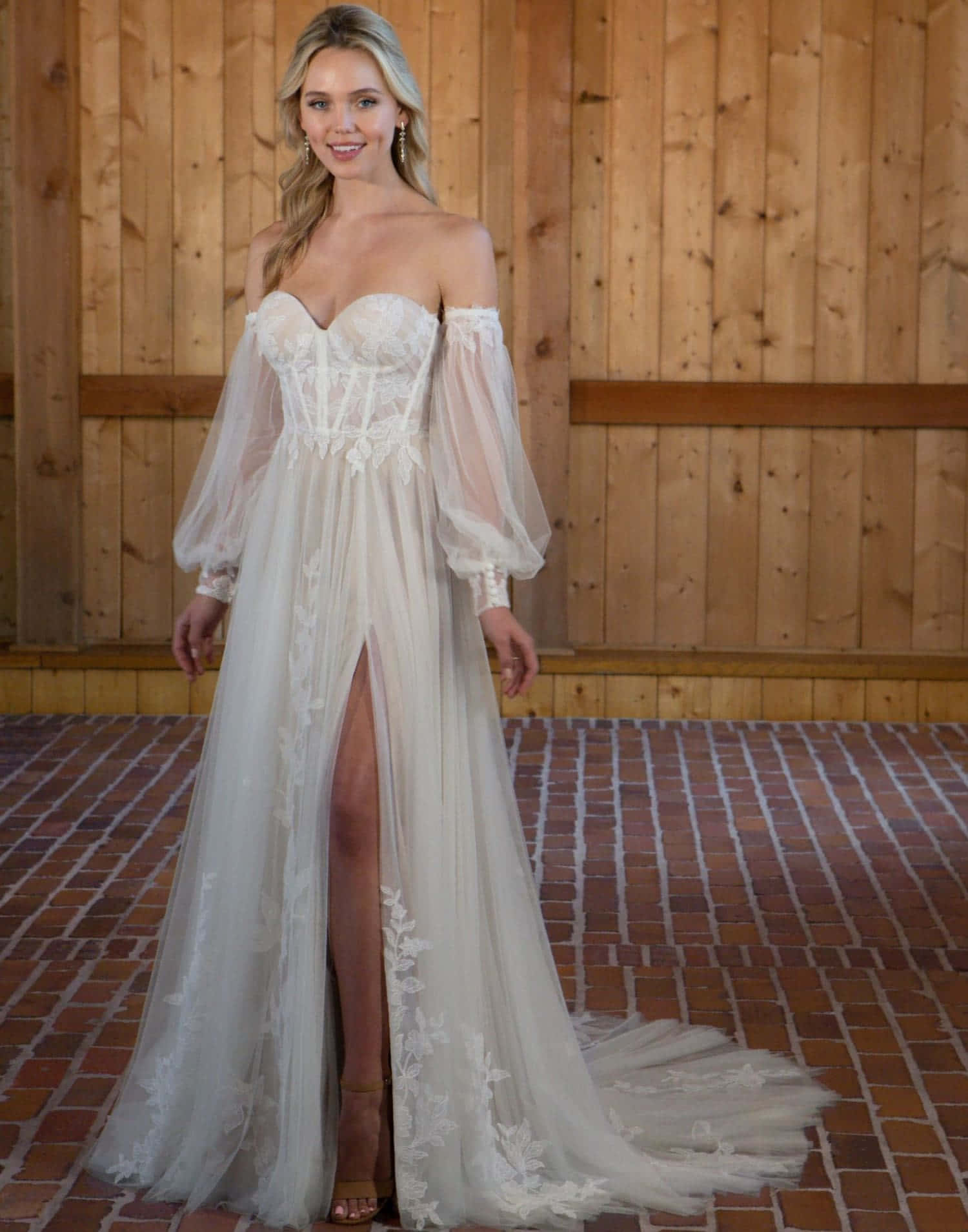 Elegant Bride's Dress for the Perfect Wedding Wallpaper