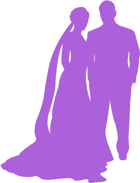 Brideand Groom Silhouette PNG