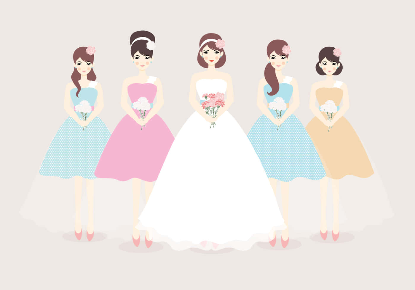 Bride With Four Bridesmaids Picture
