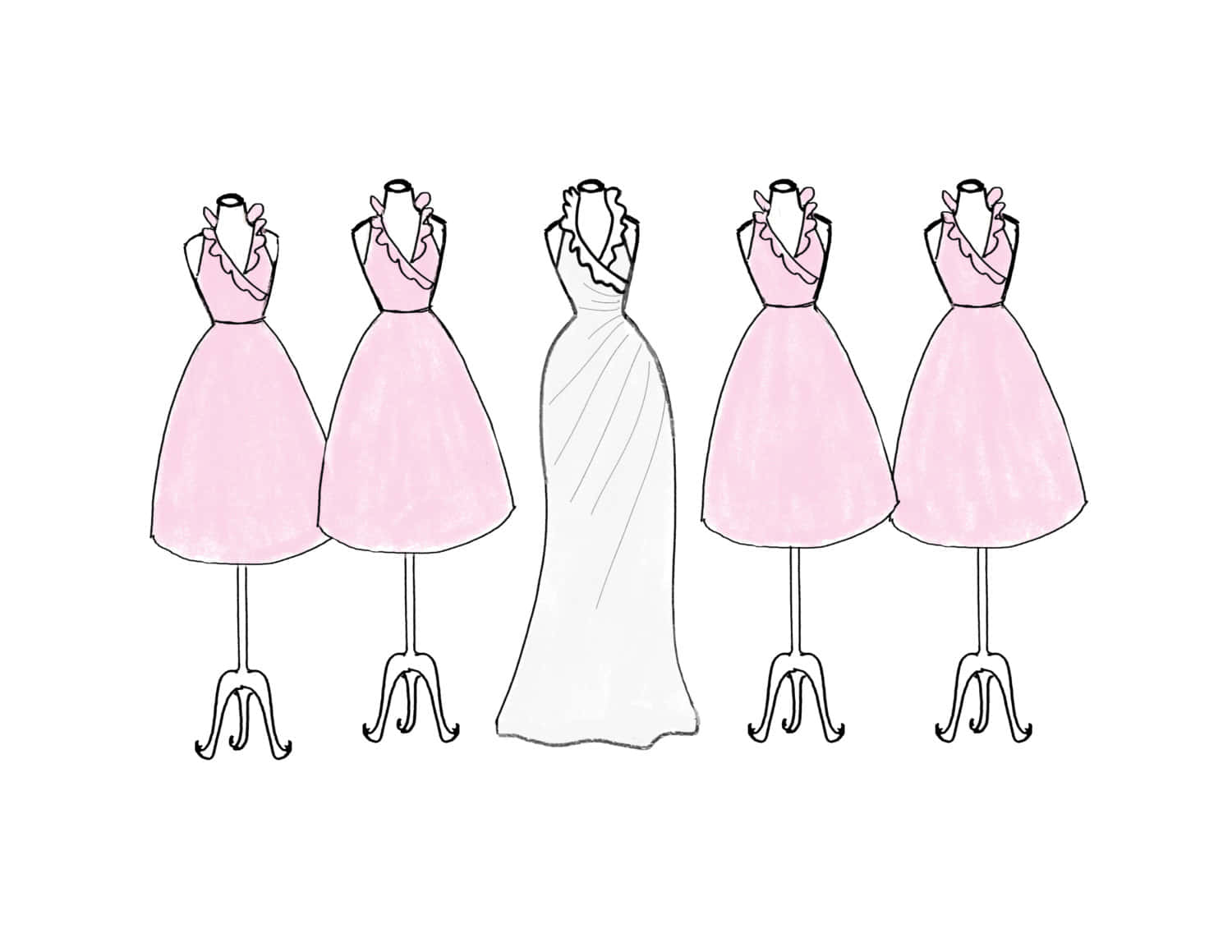 Bridal Gown And Bridesmaids Dresses Picture