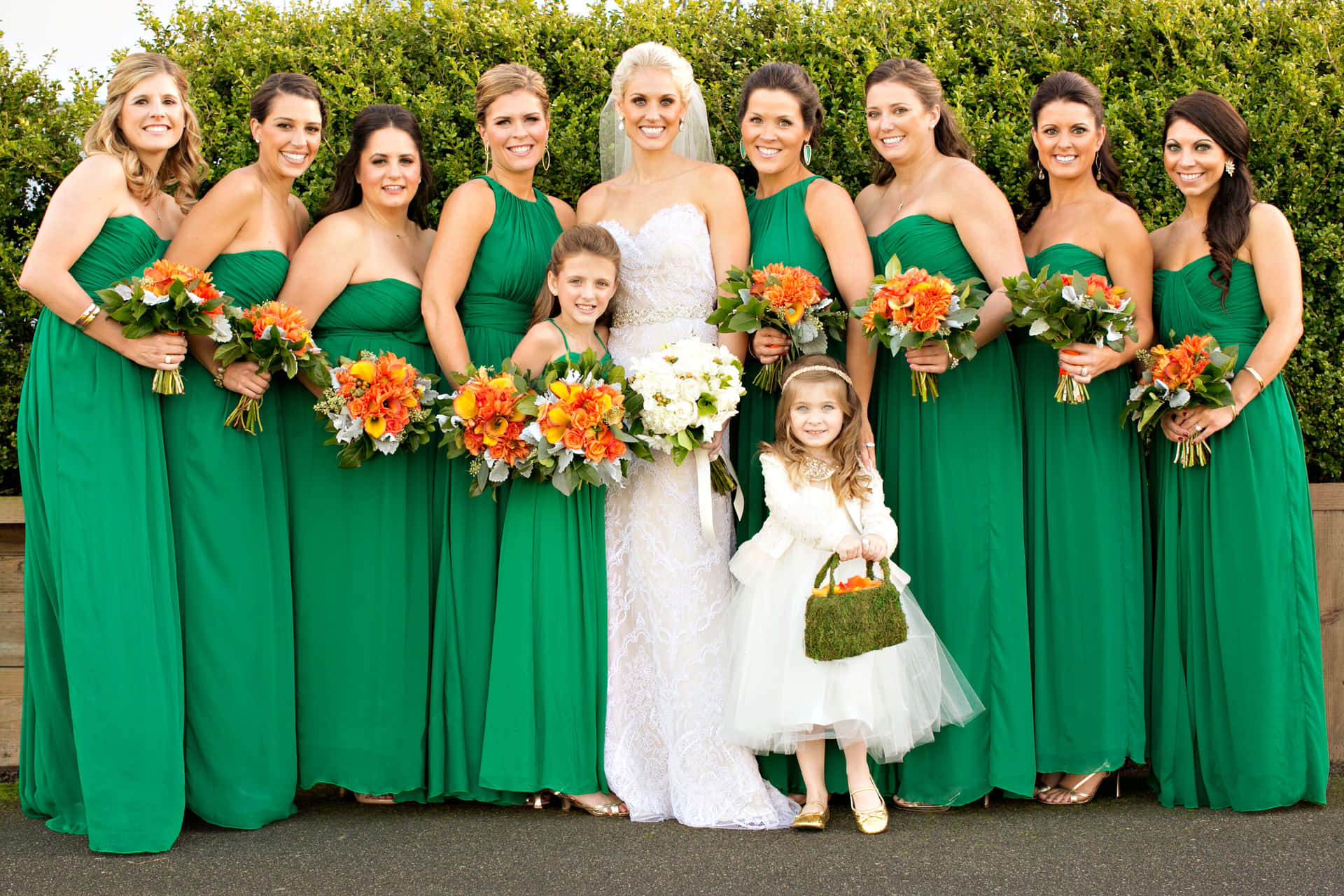 Bride With Bridesmaids And Flower Girls Picture