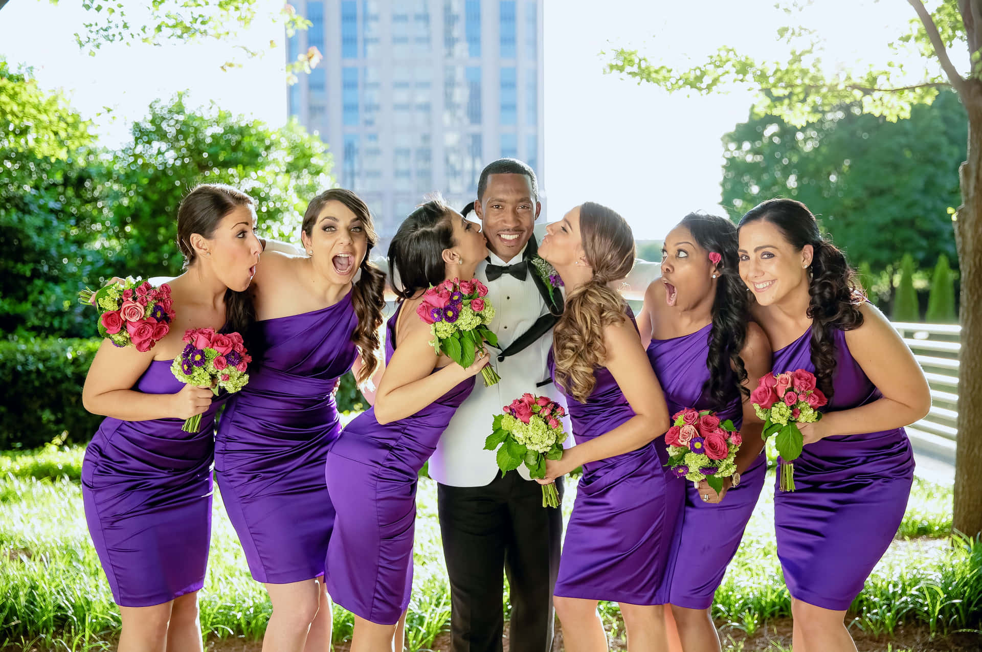 Groom And Bridesmaids Picture