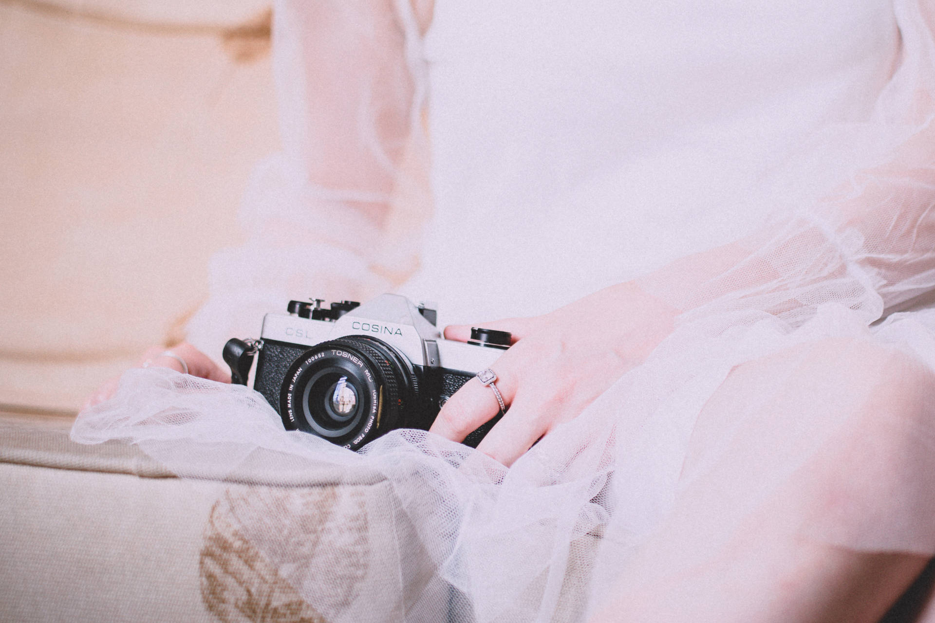 Bridesmaid With Cosina Camera Wallpaper