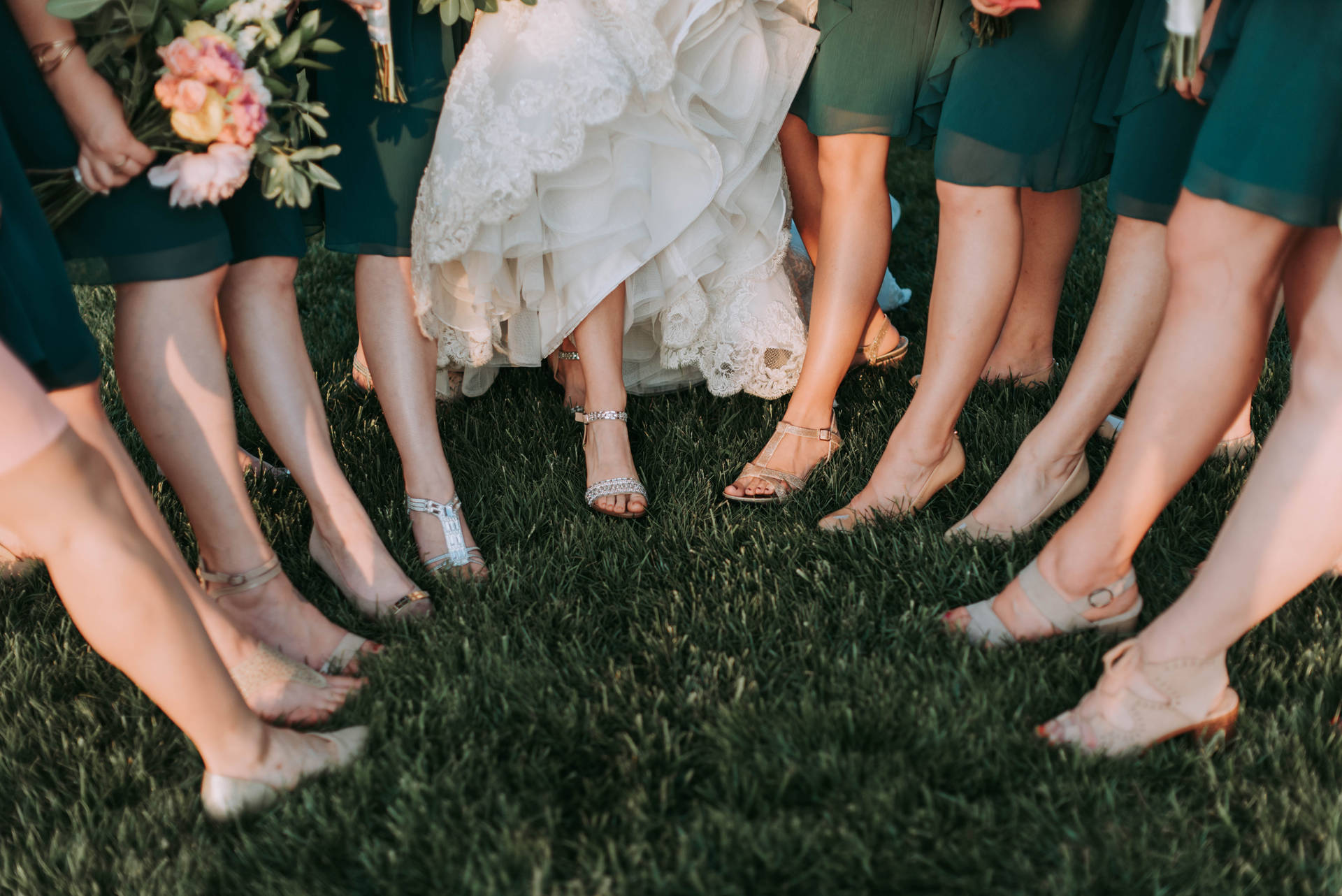 Bridesmaids High Heels In Grass Wallpaper