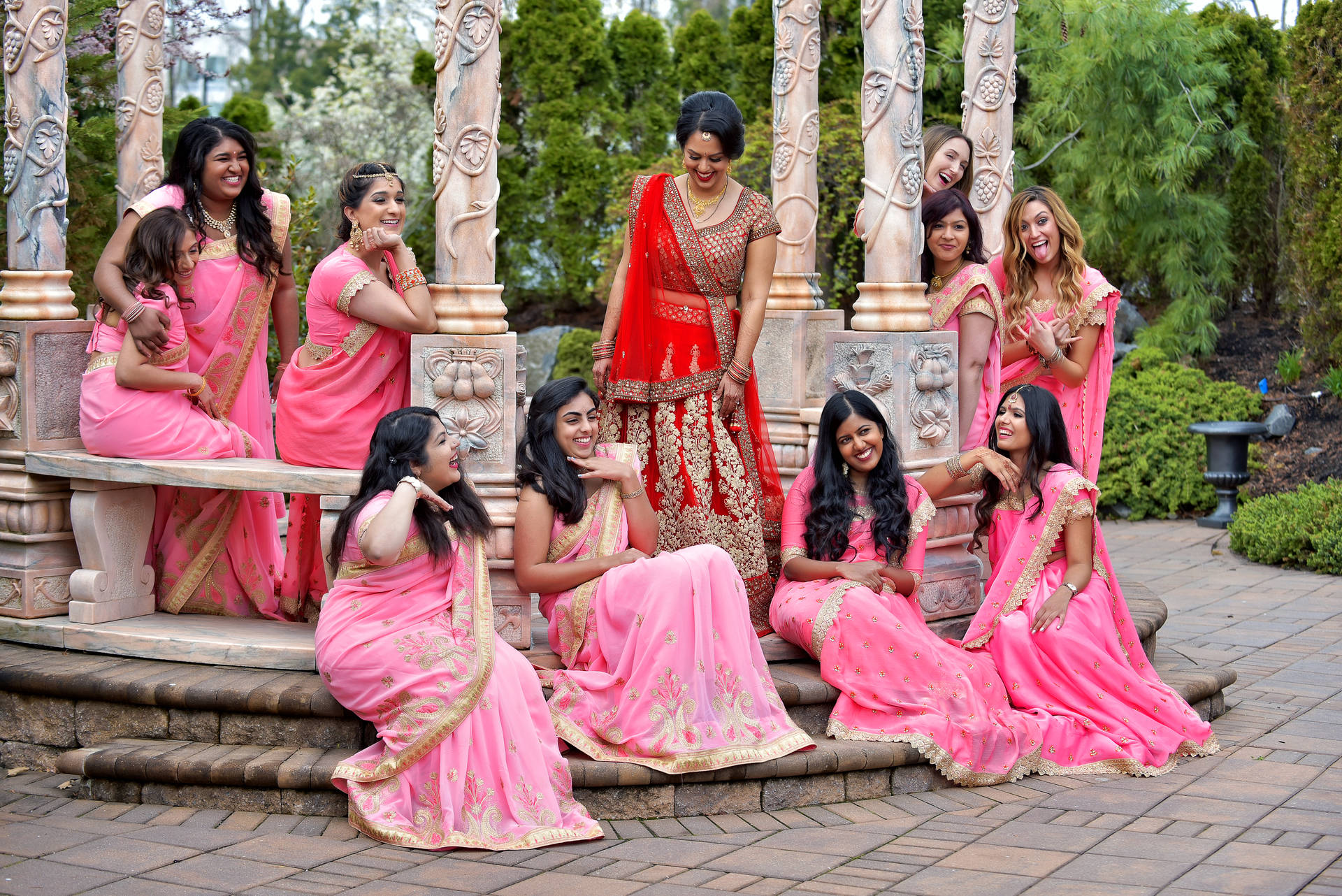 Bridesmaids In Pink Wallpaper