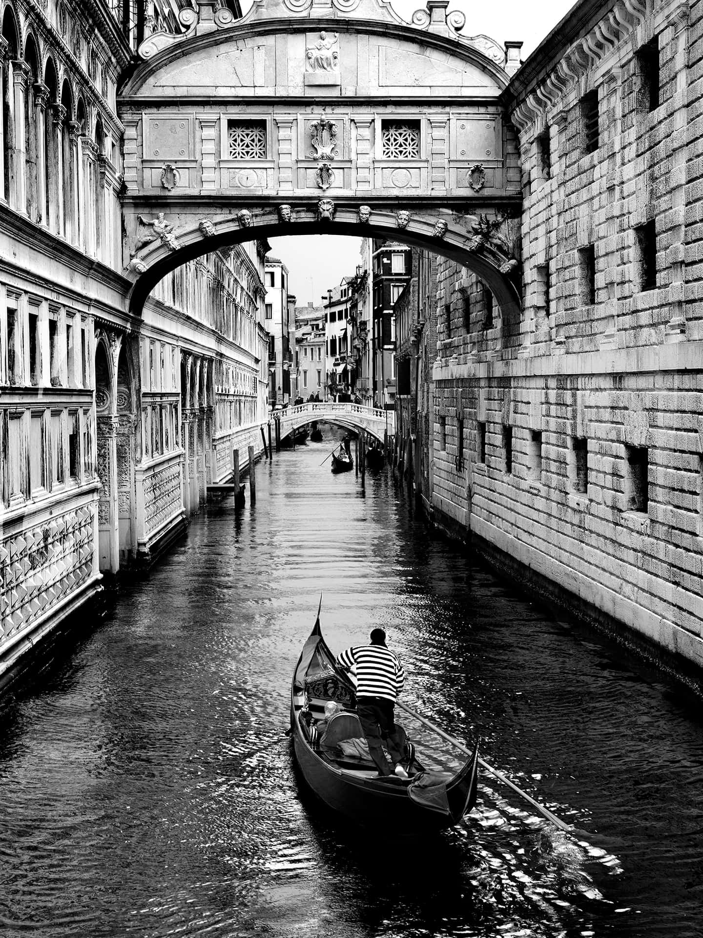 Bridge Of Sighs Black And White Photograph Wallpaper