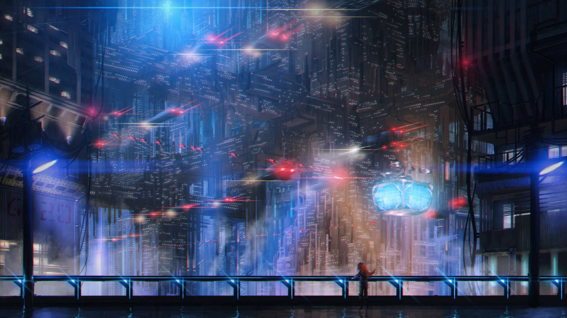 "An Expansive and Futuristic Cyberpunk Cityscape" Wallpaper