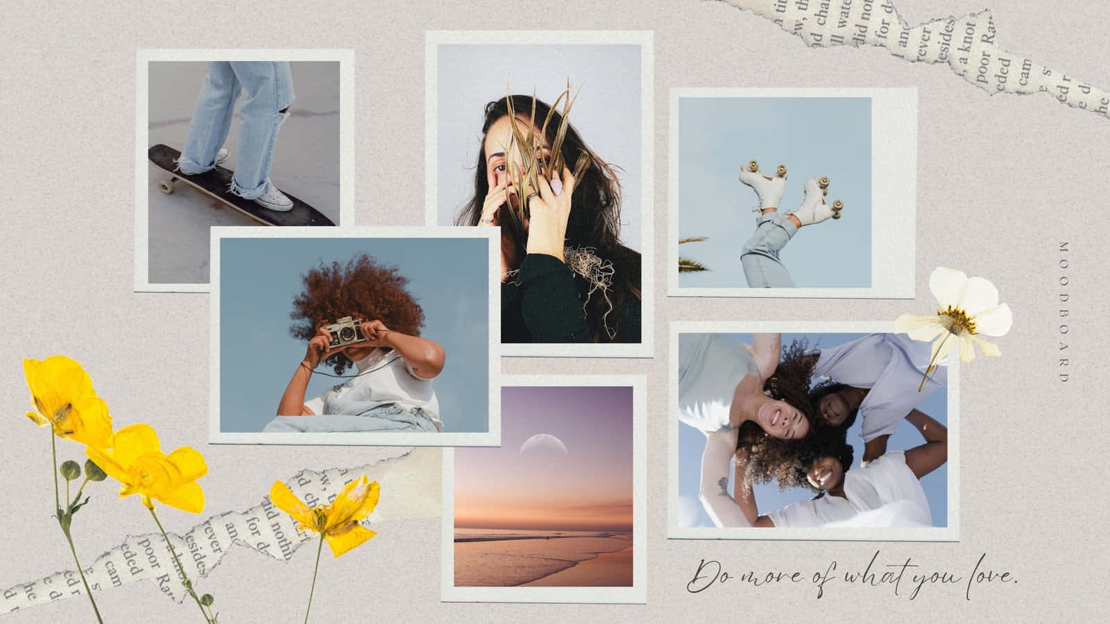 Bright Aesthetic Collage Moments Wallpaper