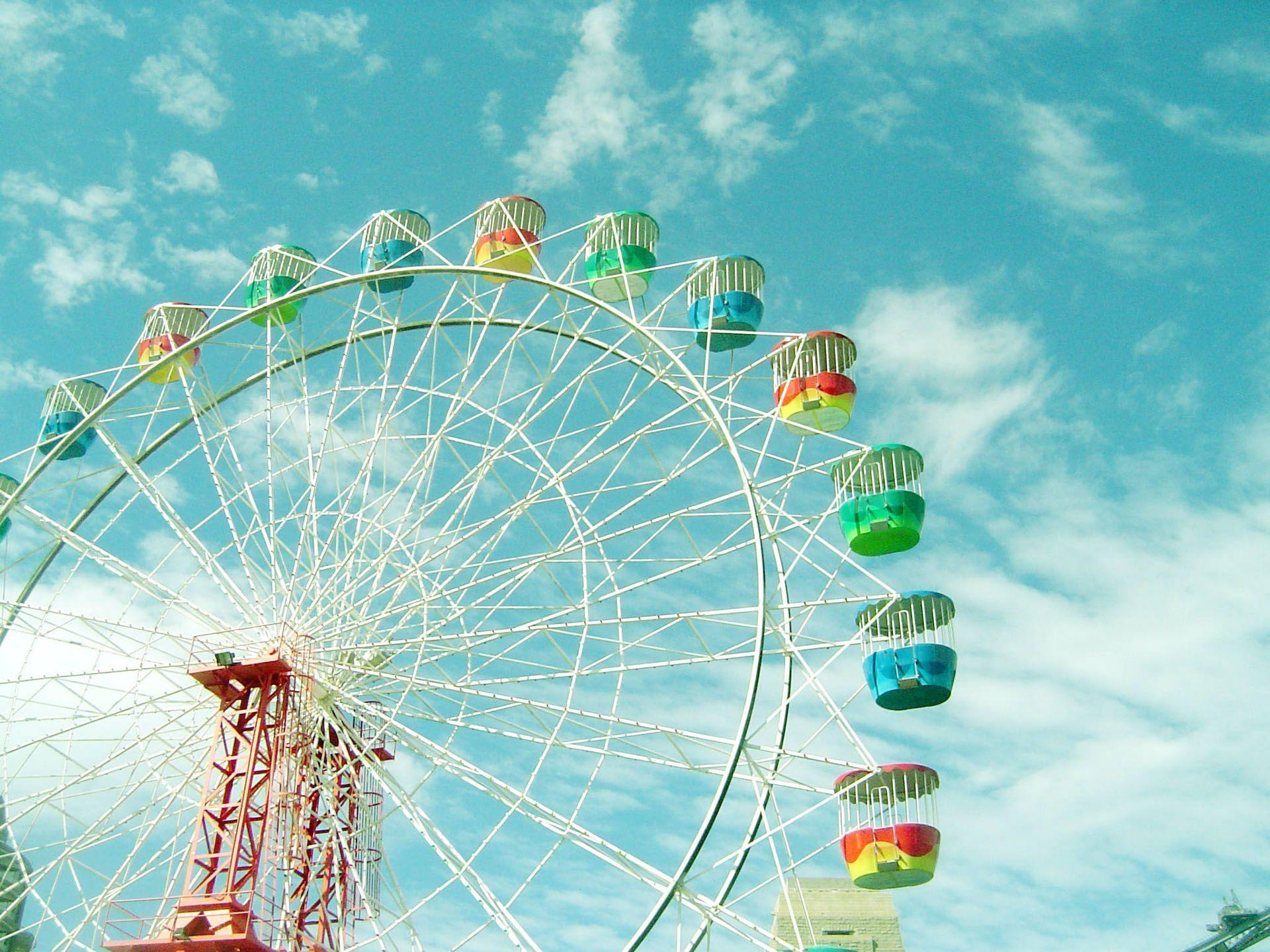 Bright And Airy Ferris Wheel Photo Wallpaper