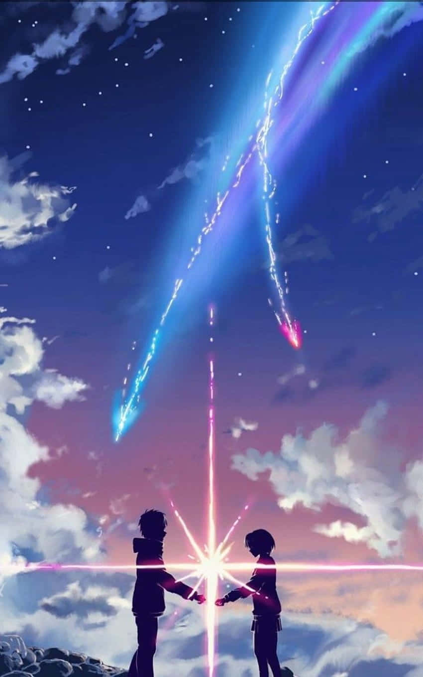 Bright Anime Girl Boy Sparkling Wallpaper