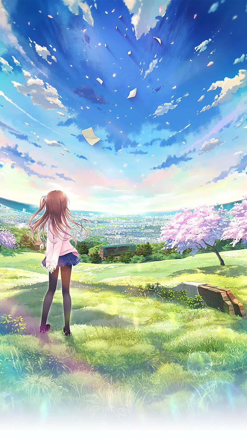 Bright Anime Girl Long Sleeves Wallpaper