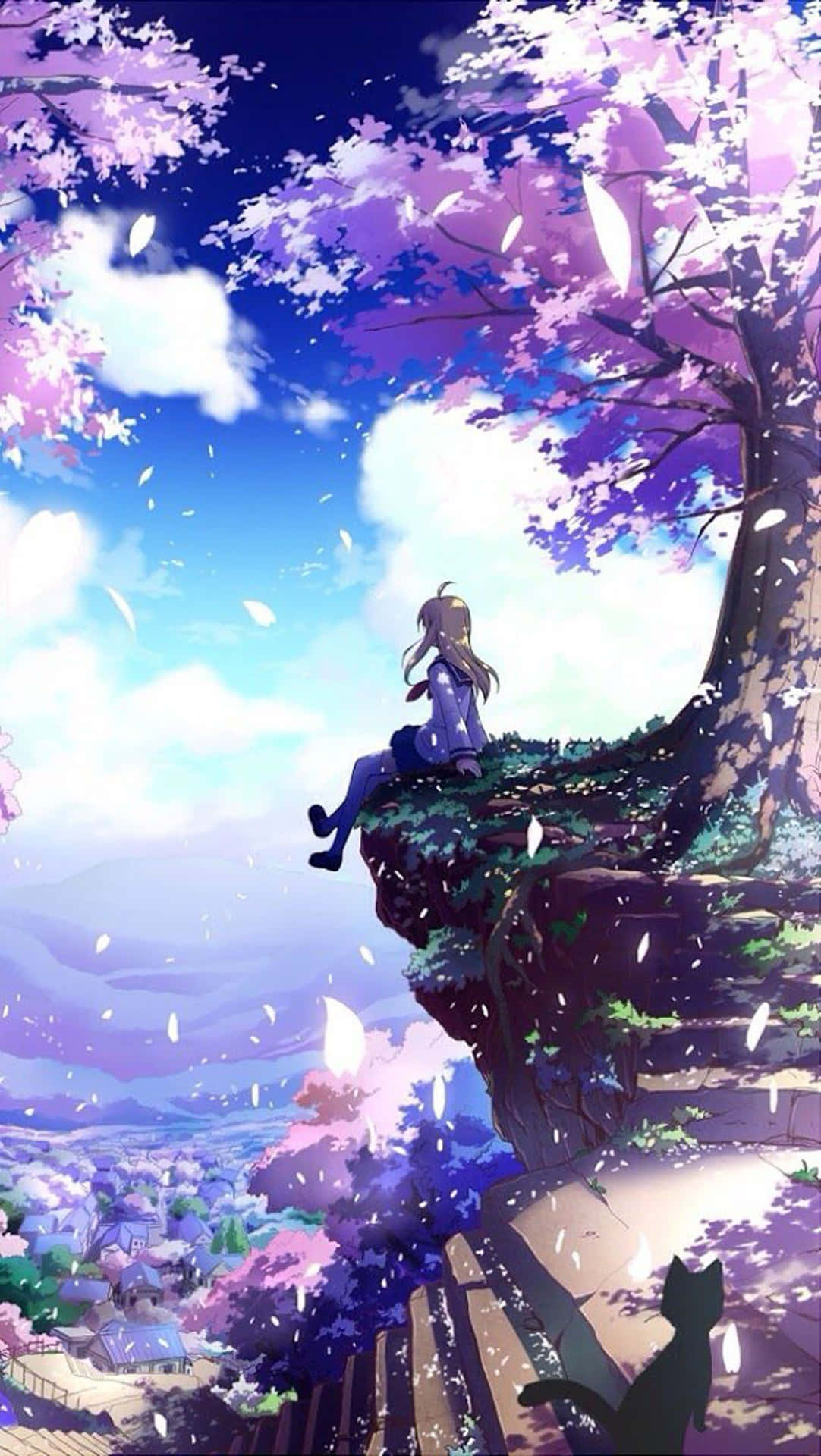 Download Bright Anime Trees Shining Wallpaper | Wallpapers.com