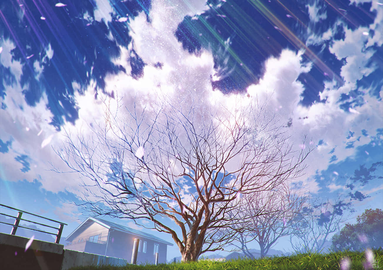 Bright Anime Soulless Tree Wallpaper