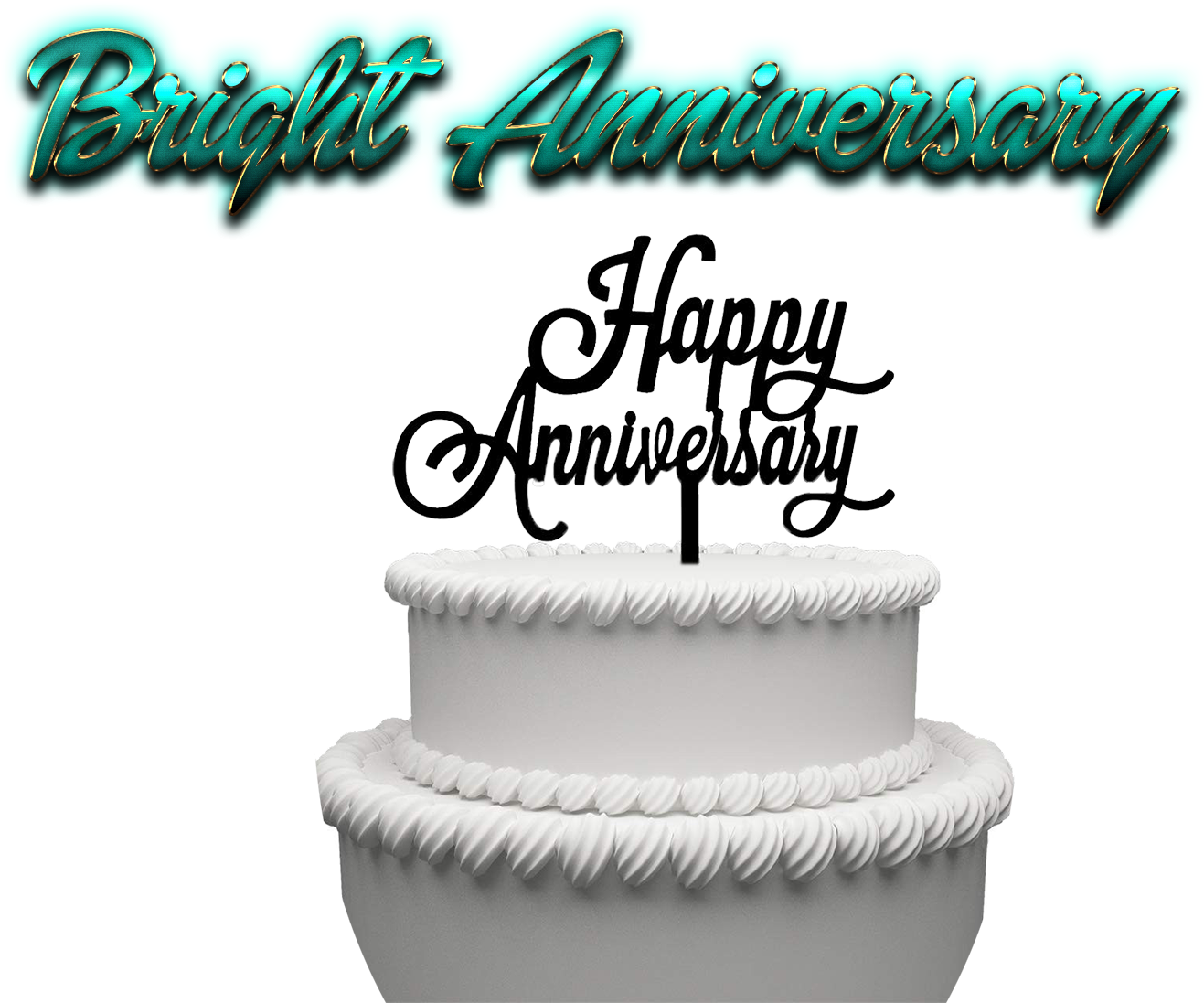 Bright Anniversary Celebration Cake PNG