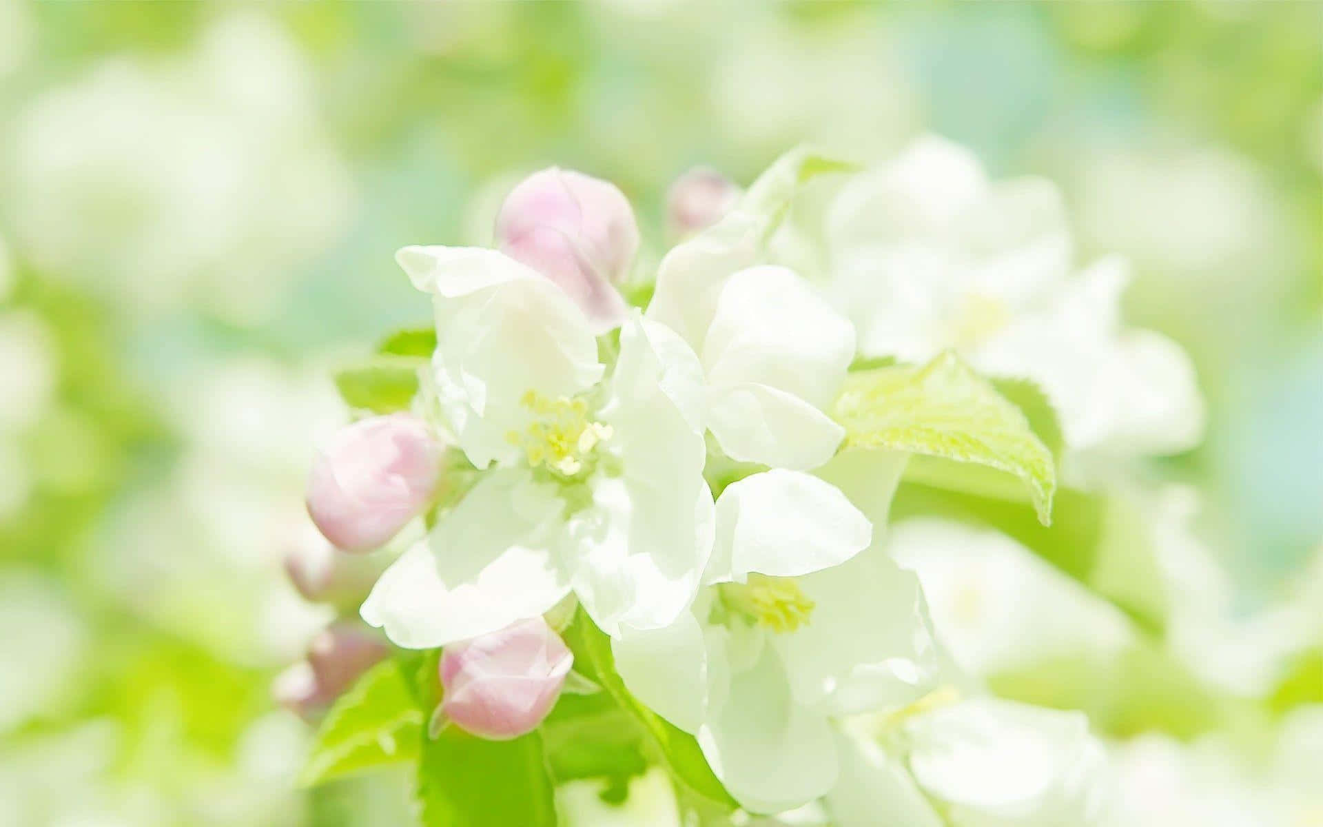 Bright Apple Blossoms Springtime Wallpaper
