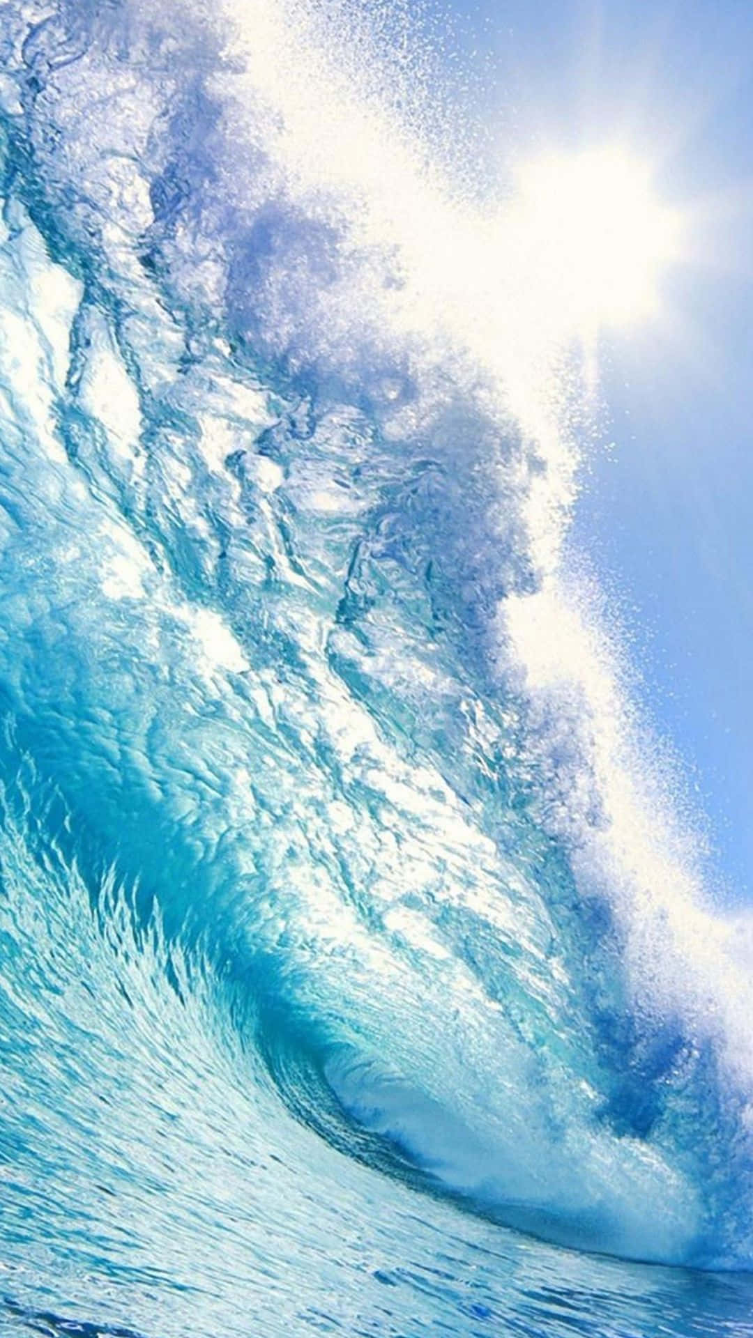 Bright Background Of Ocean Waves Under The Sun