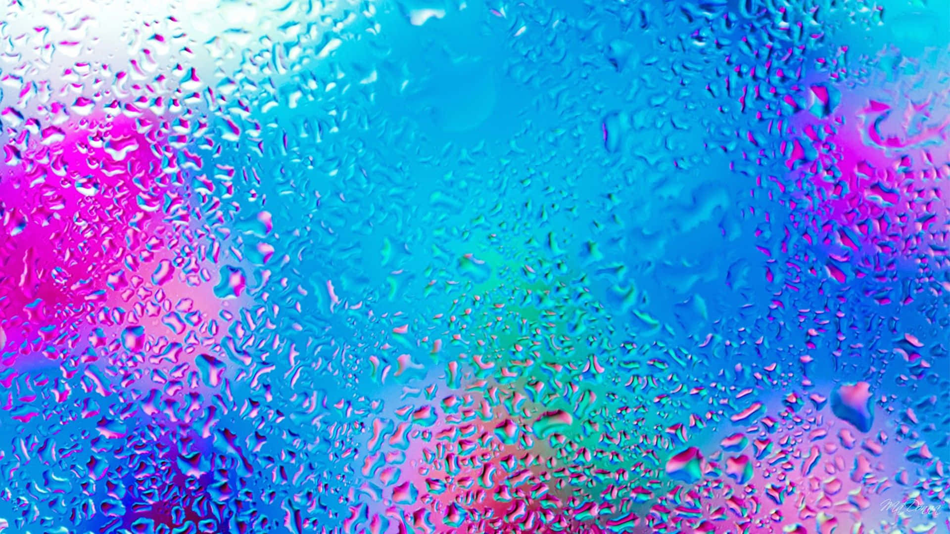 Bright Background Of Moist Blue Gradient Glass