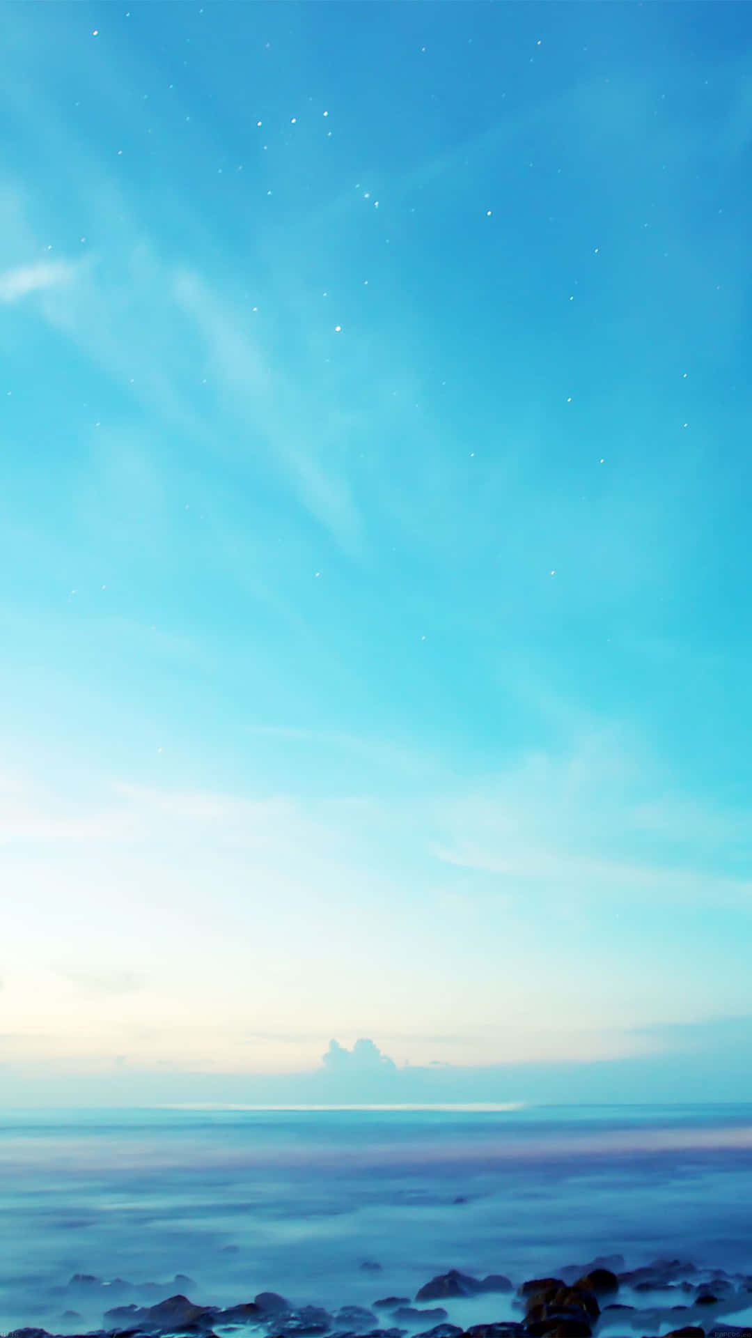 Bright Background Of Blue Sky Over The Ocean 1242 x 2208 Background