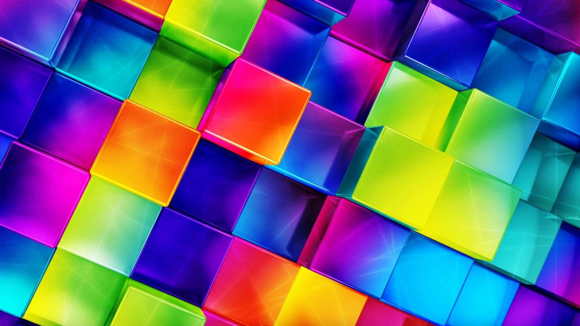 Bright Background Of Colorful 3D Cubes