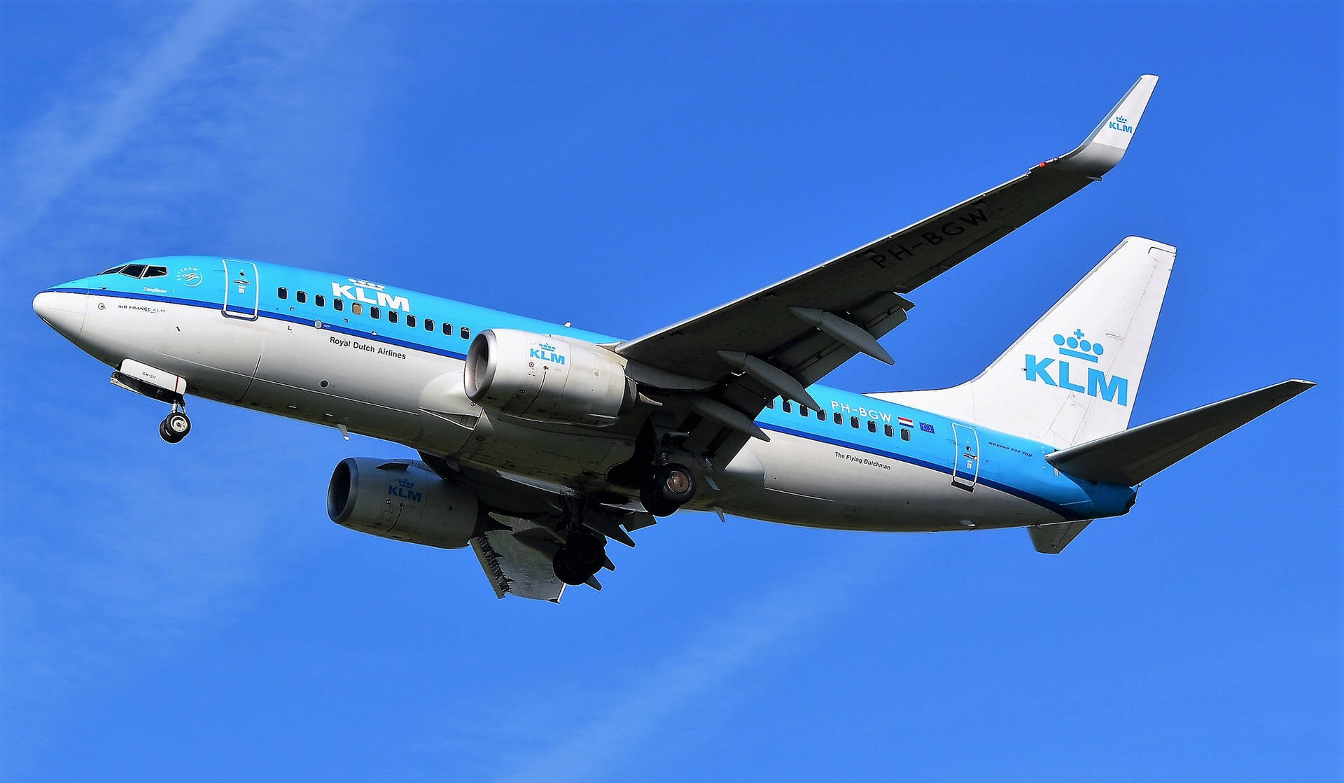 Bright Blue Sky KLM Airbus Wallpaper