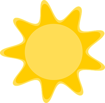 Bright Cartoon Sun Graphic PNG