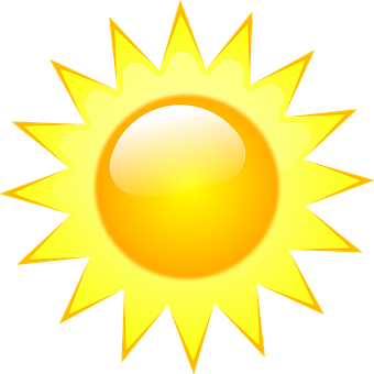 Bright Cartoon Sun Graphic PNG