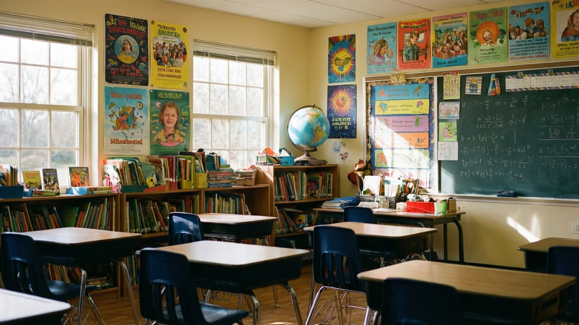 Helles Klassenzimmer-Setup Wallpaper