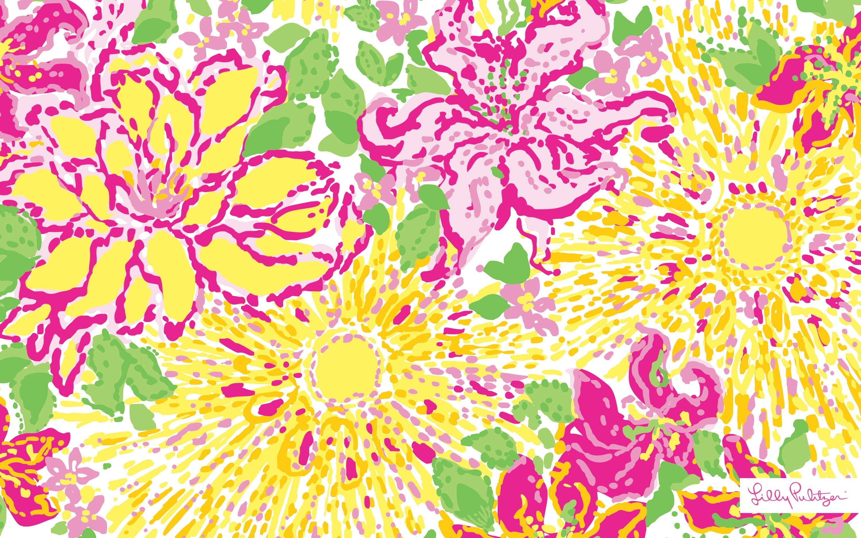 Bright Colorful Floral Lilly Pulitzer Desktop Wallpaper