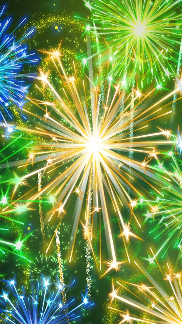 Fuochid'artificio Luminosi Per Capodanno Sfondo