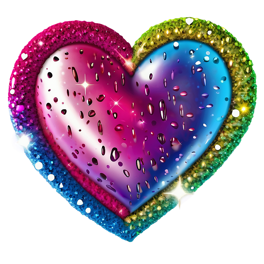 Bright Glitter Heart Png Ttv66 PNG