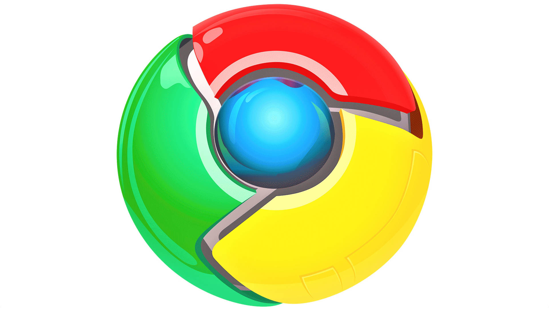 Ljusgoogle Chrome 3d-ikonen Hd. Wallpaper