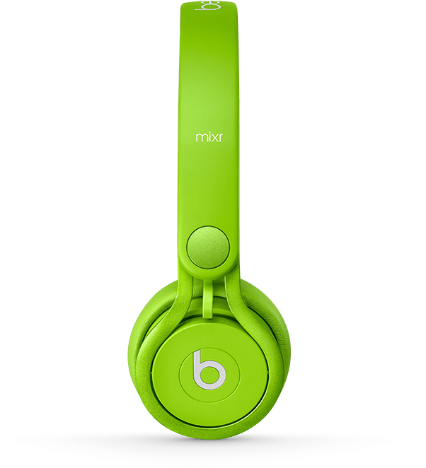 Bright Green Beats Mixr Headphones PNG