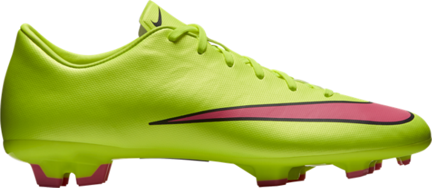 Bright Green Nike Soccer Cleats PNG