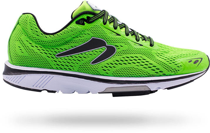 Bright Green Running Shoe Side View PNG