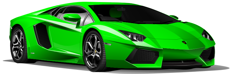Bright Green Sports Car PNG
