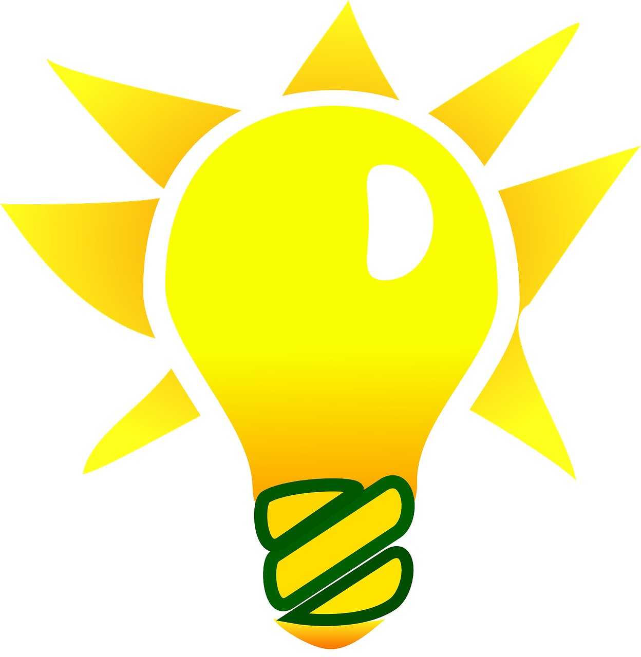 Bright Idea Light Bulb Graphic PNG