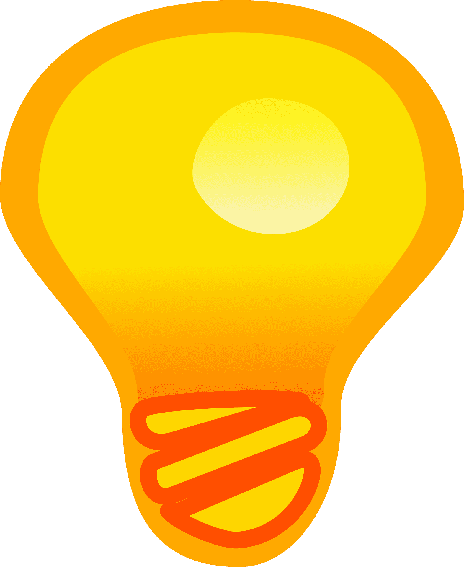 Bright Idea Light Bulb Graphic PNG