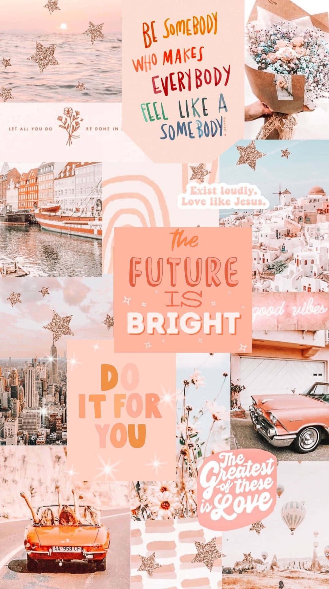 Bright Inspirational Collage Wallpaper