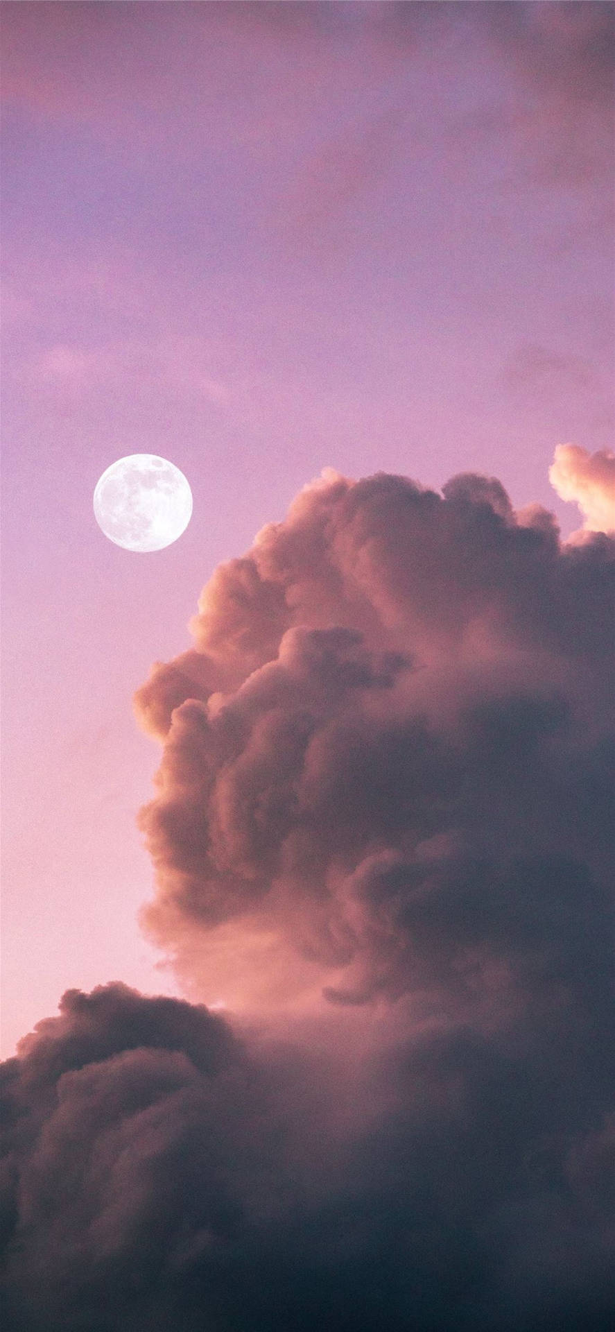 Ljusmånen Estetisk Lila Himmel. Wallpaper