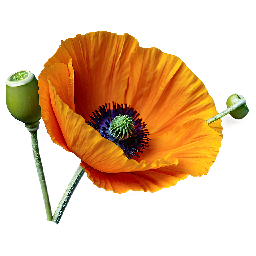 Bright Orange Poppy Png Yng9 PNG